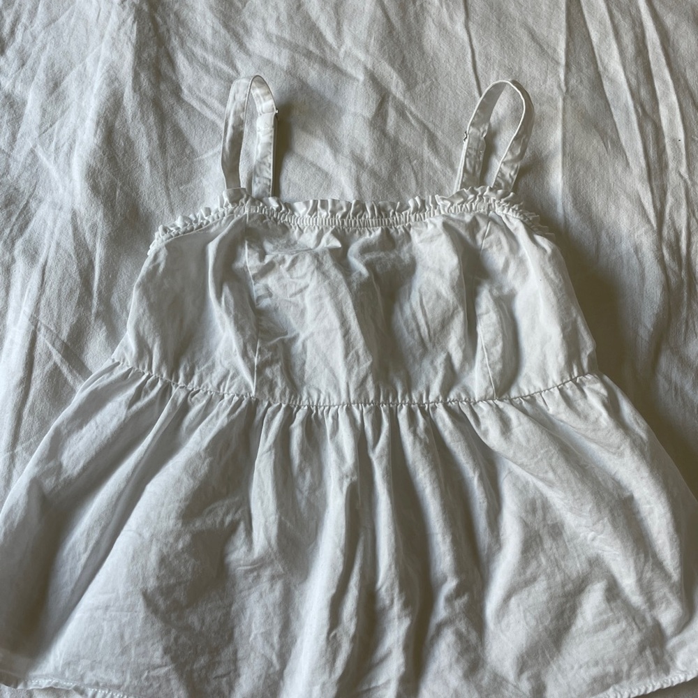 Brandy White Sleeveless Ruffle Top